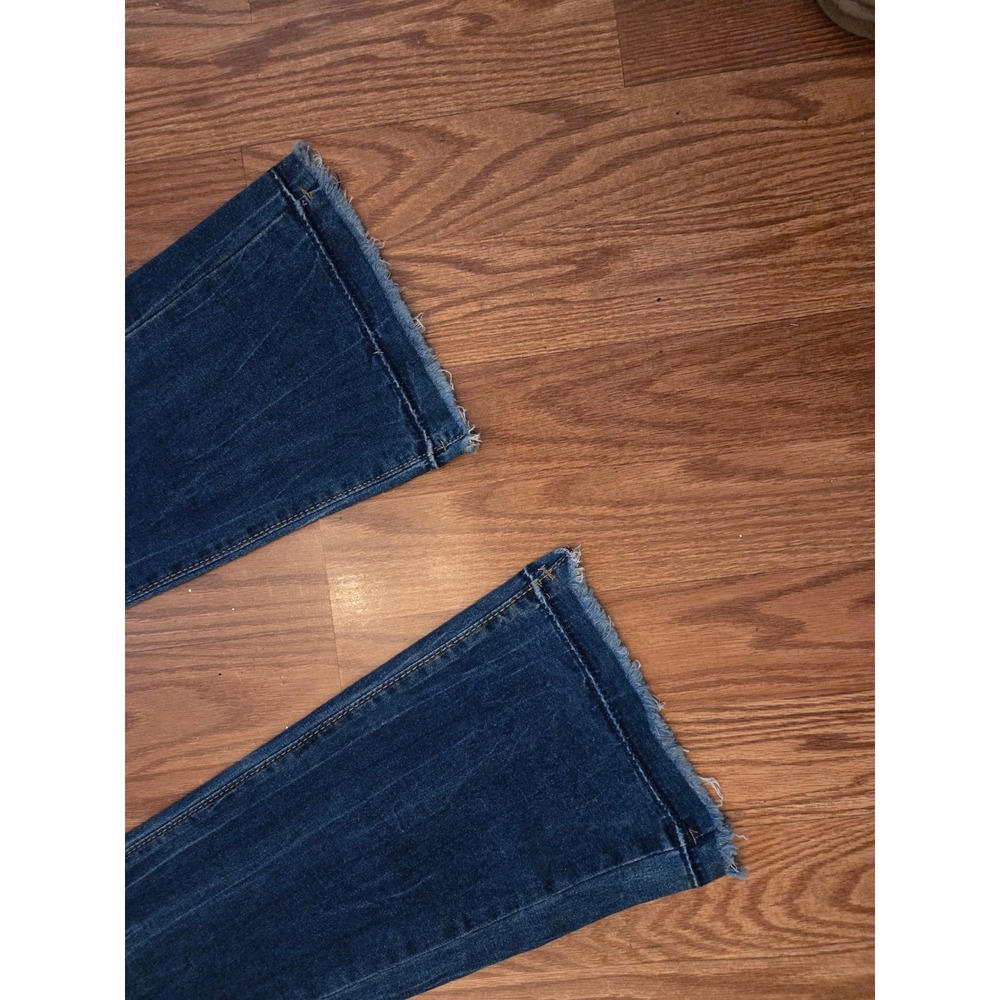 Womens Flared Jeans Distressed‎ Ripped Blue Denim Bell Bottoms Size Medium - Picture 5 of 7